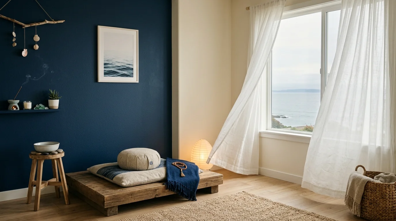 Calming Blue Meditation Space Ideas for Tranquility and Peace inspiration image 2