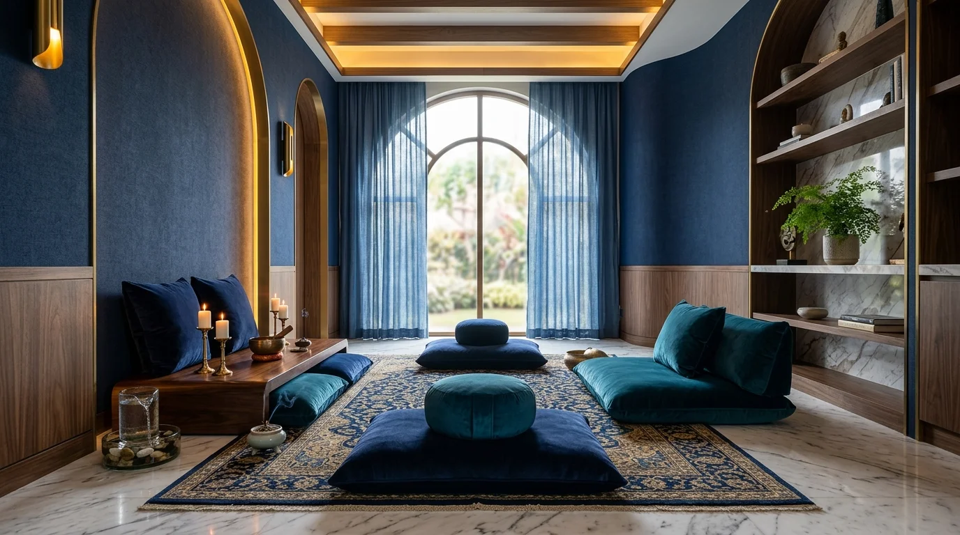 Calming Blue Meditation Space Ideas for Tranquility and Peace inspiration image 9