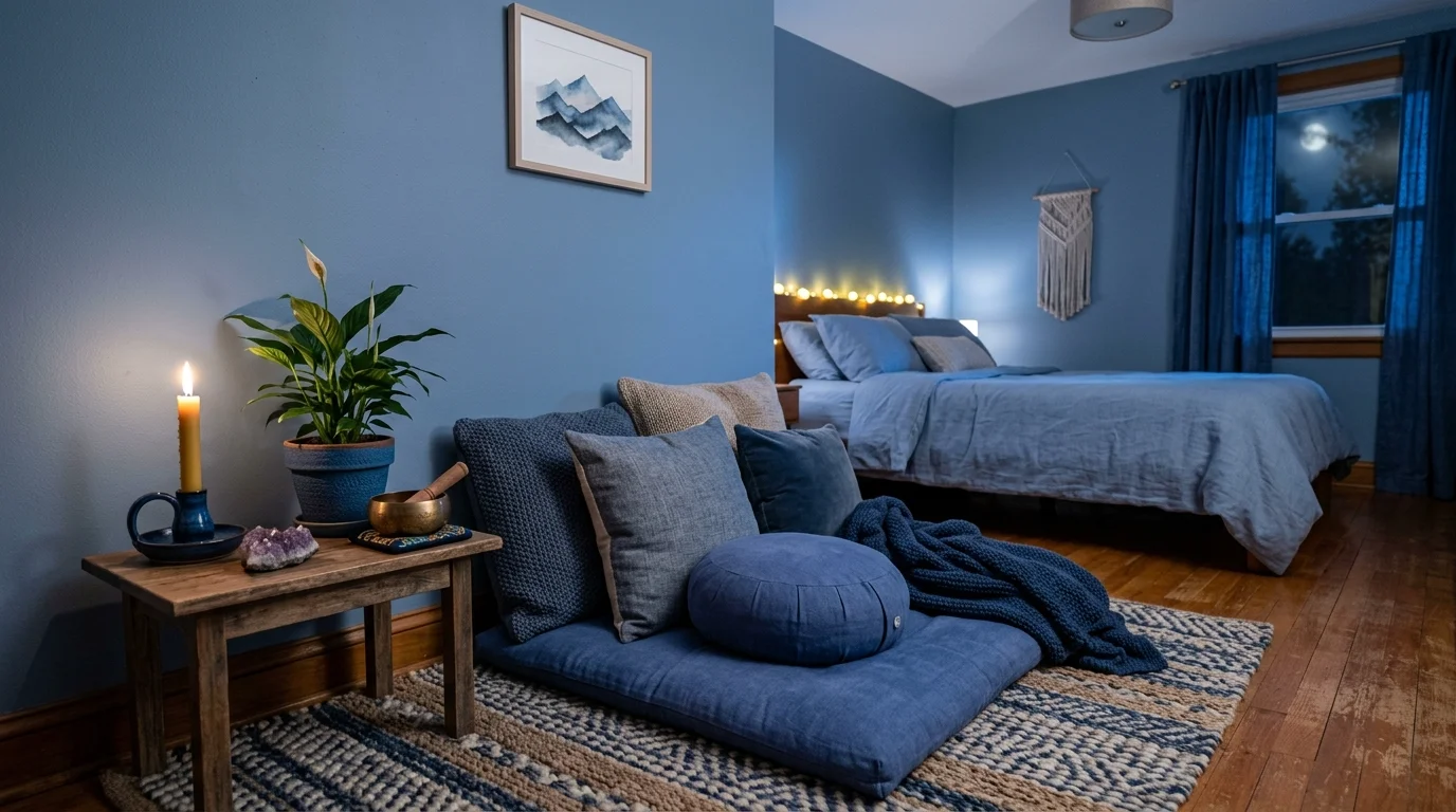 Calming Blue Meditation Space Ideas for Tranquility and Peace inspiration image 11