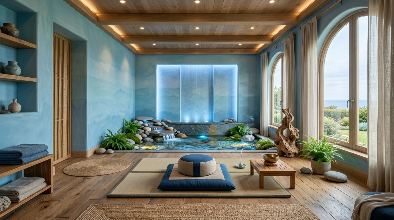 Calming Blue Meditation Space Ideas for Tranquility and Peace inspiration image 12