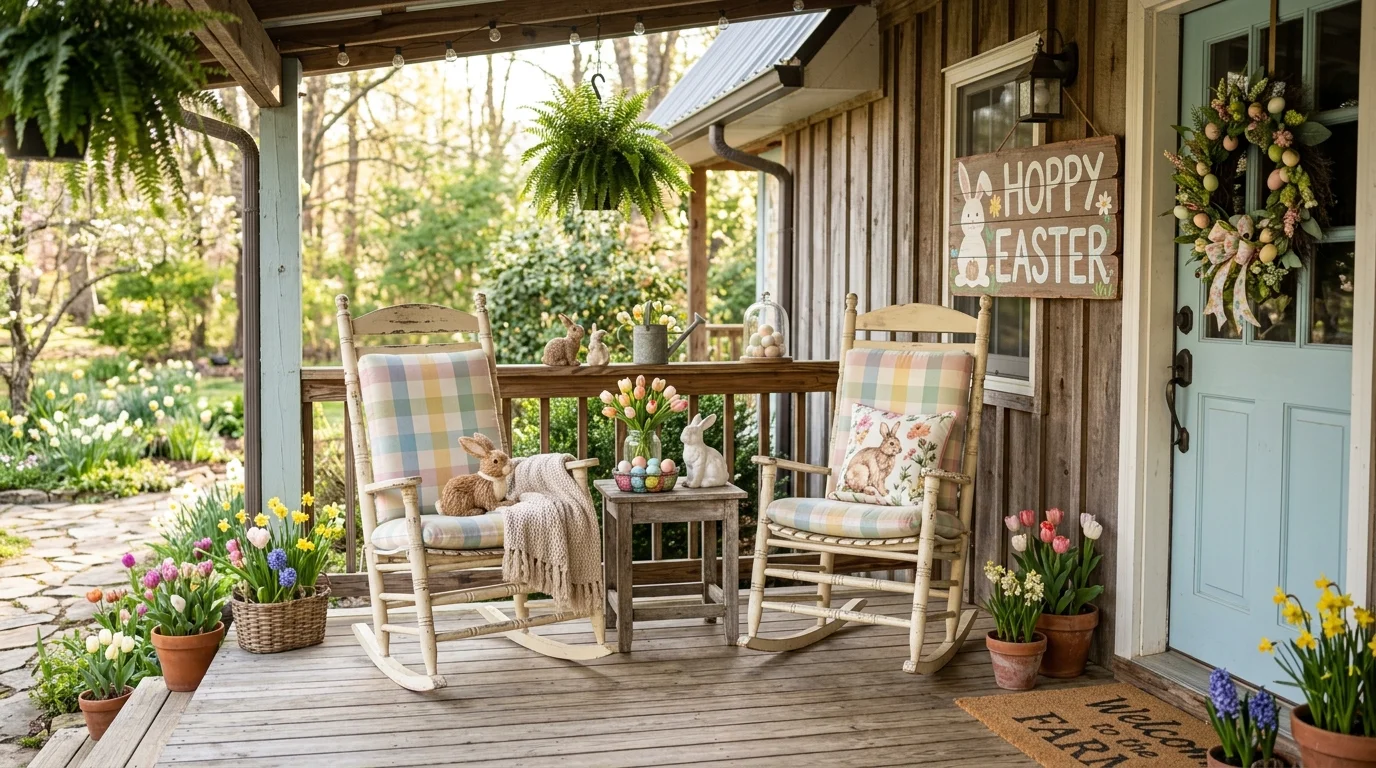 Charming Easter Front Porch Decor Ideas for a Hoppy Welcome inspiration image 2