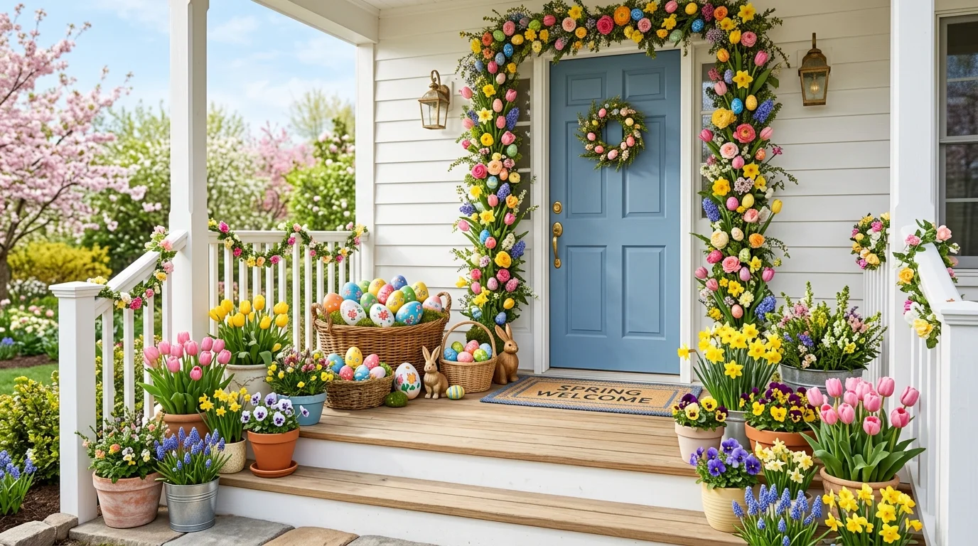 Charming Easter Front Porch Decor Ideas for a Hoppy Welcome inspiration image 3