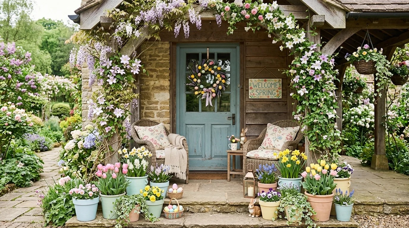 Charming Easter Front Porch Decor Ideas for a Hoppy Welcome inspiration image 8