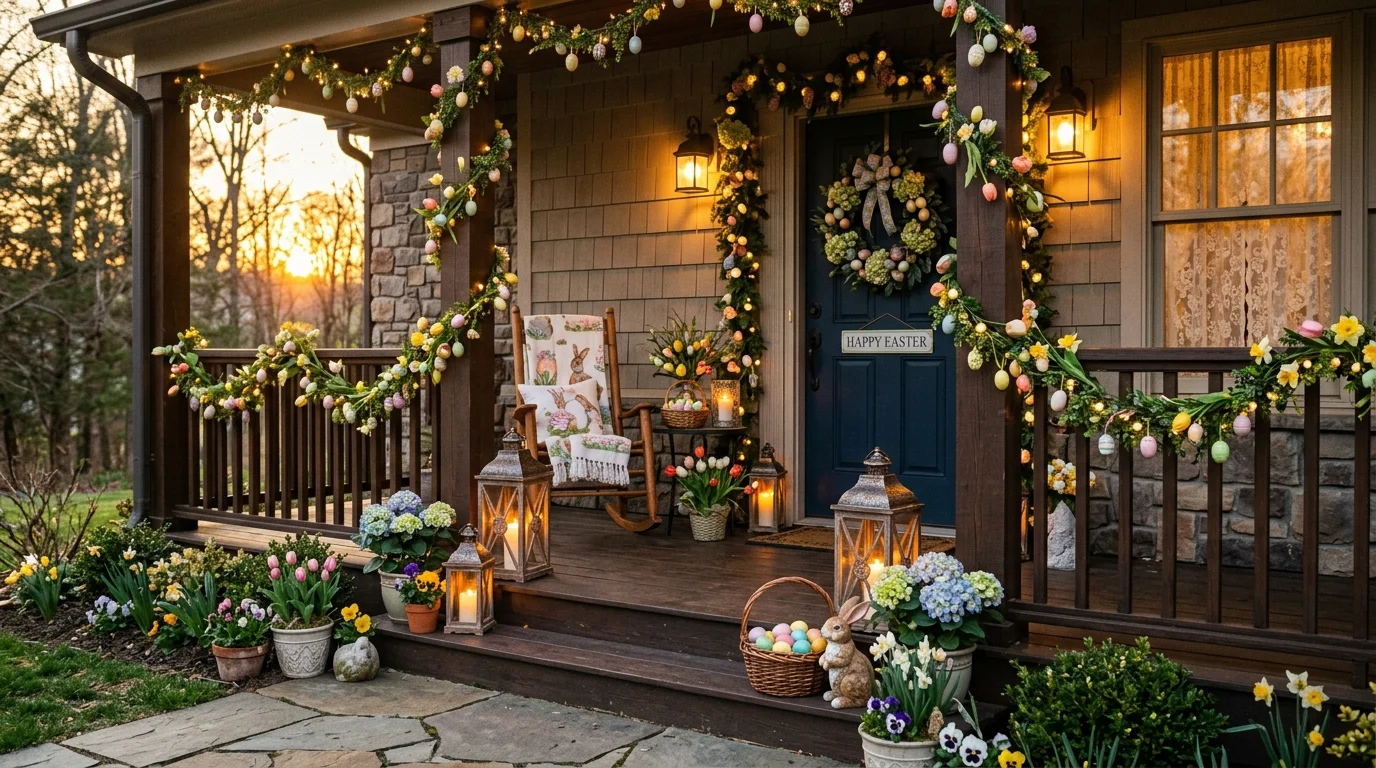 Charming Easter Front Porch Decor Ideas for a Hoppy Welcome inspiration image 11
