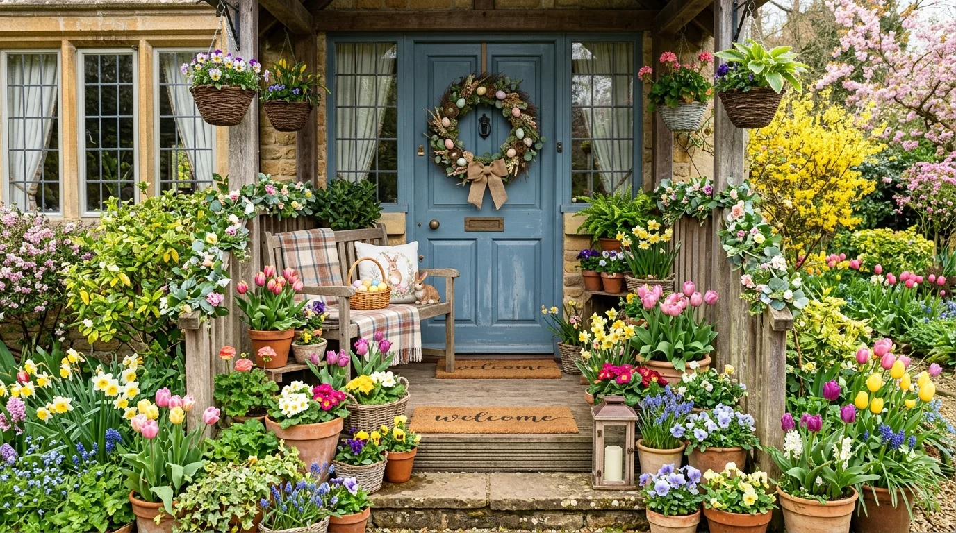 Charming Easter Front Porch Decor Ideas for a Hoppy Welcome inspiration image 12