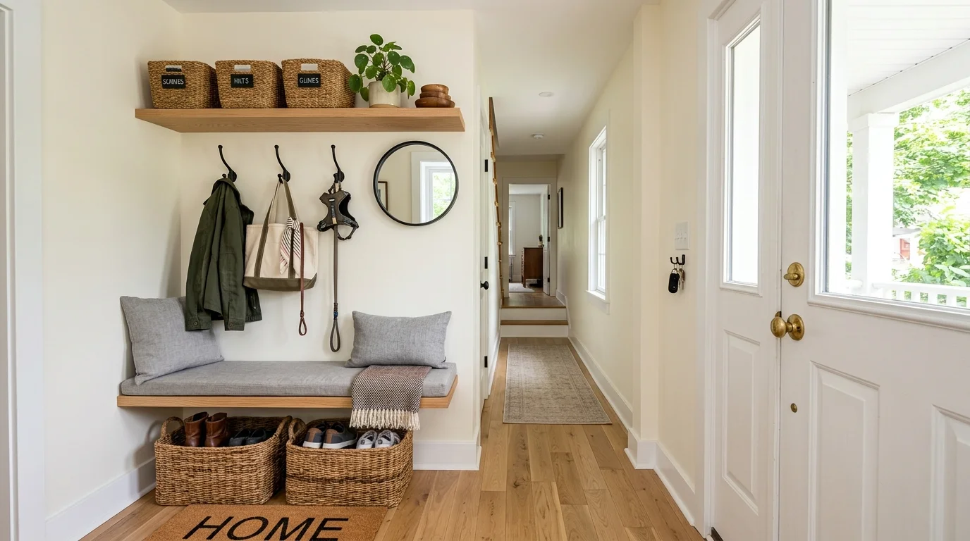 Clever Mini Mudroom Entryway Ideas for Tiny Entry Spaces inspiration image 1