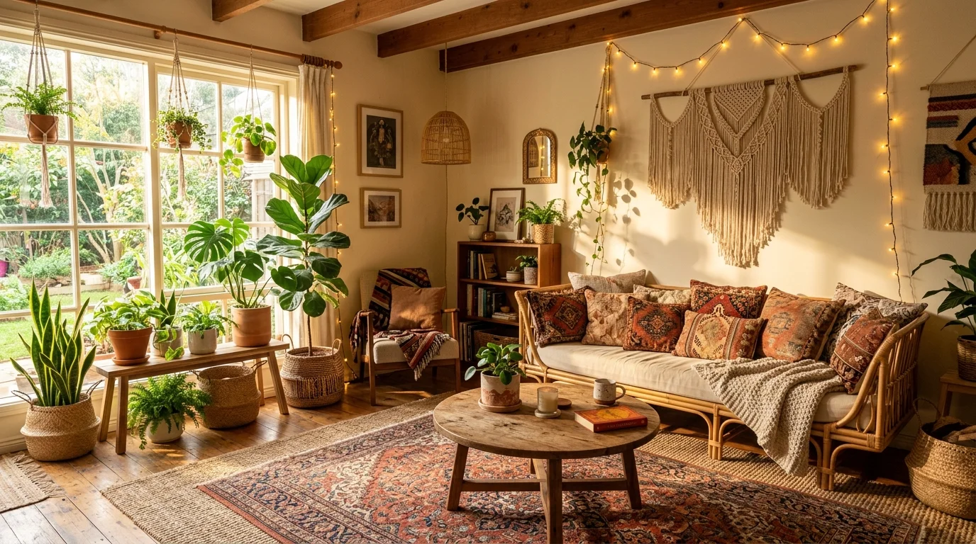 Cozy Boho Living Room Ideas for a Warm Eclectic Gathering Space inspiration image 1