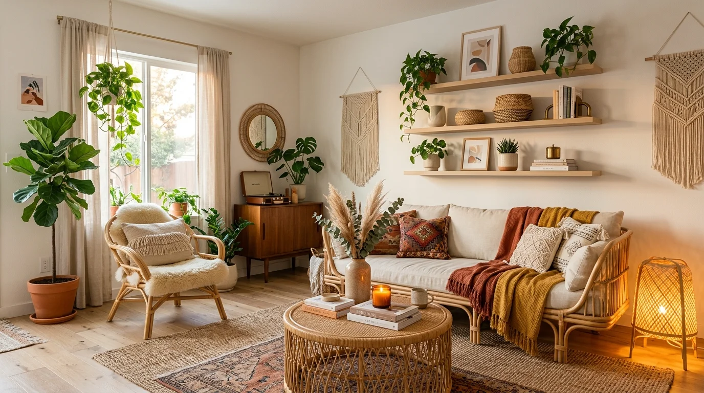 Cozy Boho Living Room Ideas for a Warm Eclectic Gathering Space inspiration image 8