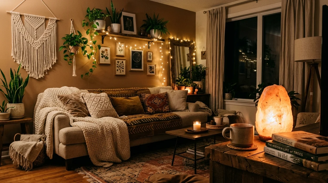 Cozy Boho Living Room Ideas for a Warm Eclectic Gathering Space inspiration image 9