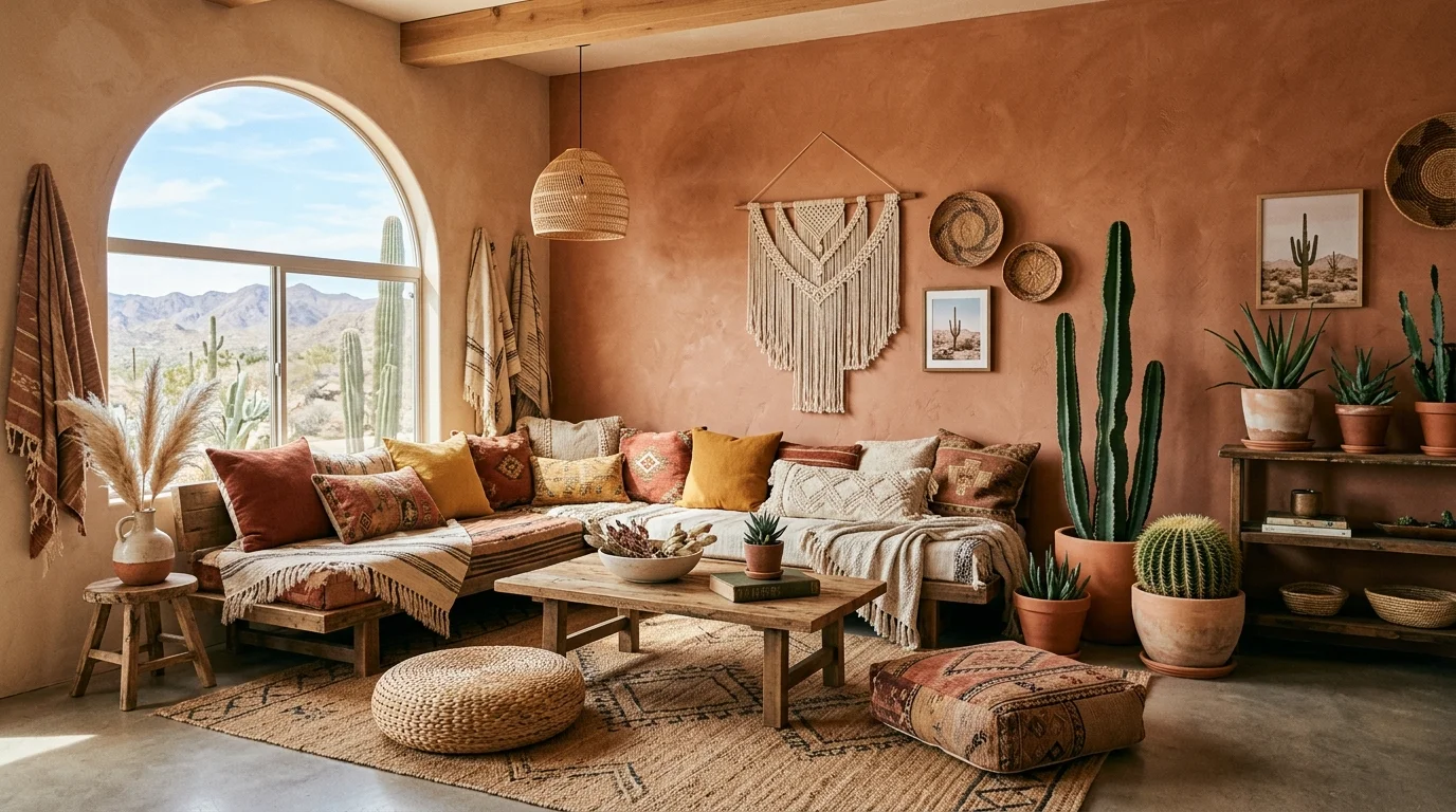 Cozy Boho Living Room Ideas for a Warm Eclectic Gathering Space inspiration image 10