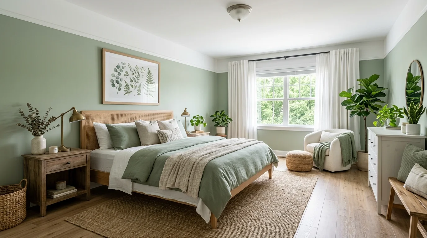 Fresh Green and White Bedroom Ideas for a Crisp Calming Retreat inspiration image 1