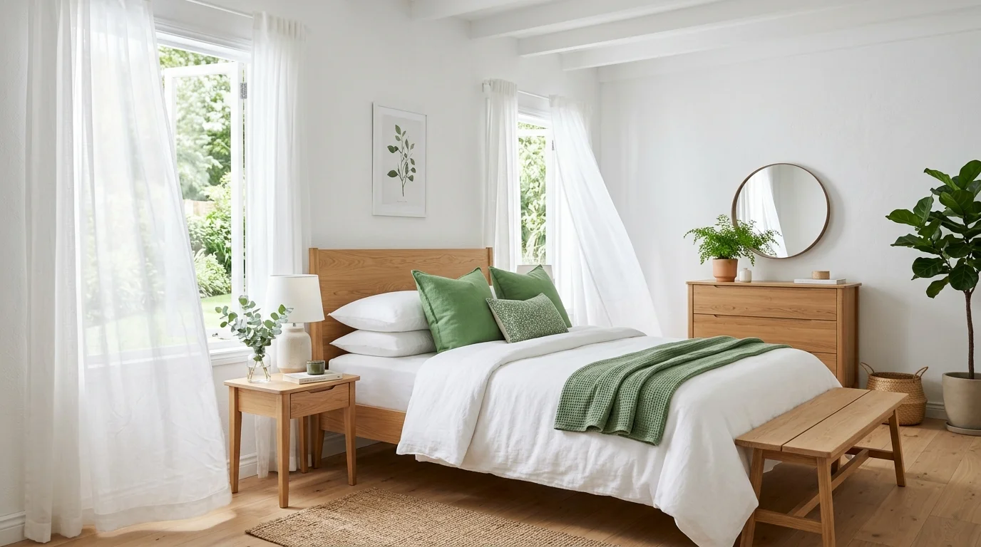 Fresh Green and White Bedroom Ideas for a Crisp Calming Retreat inspiration image 9