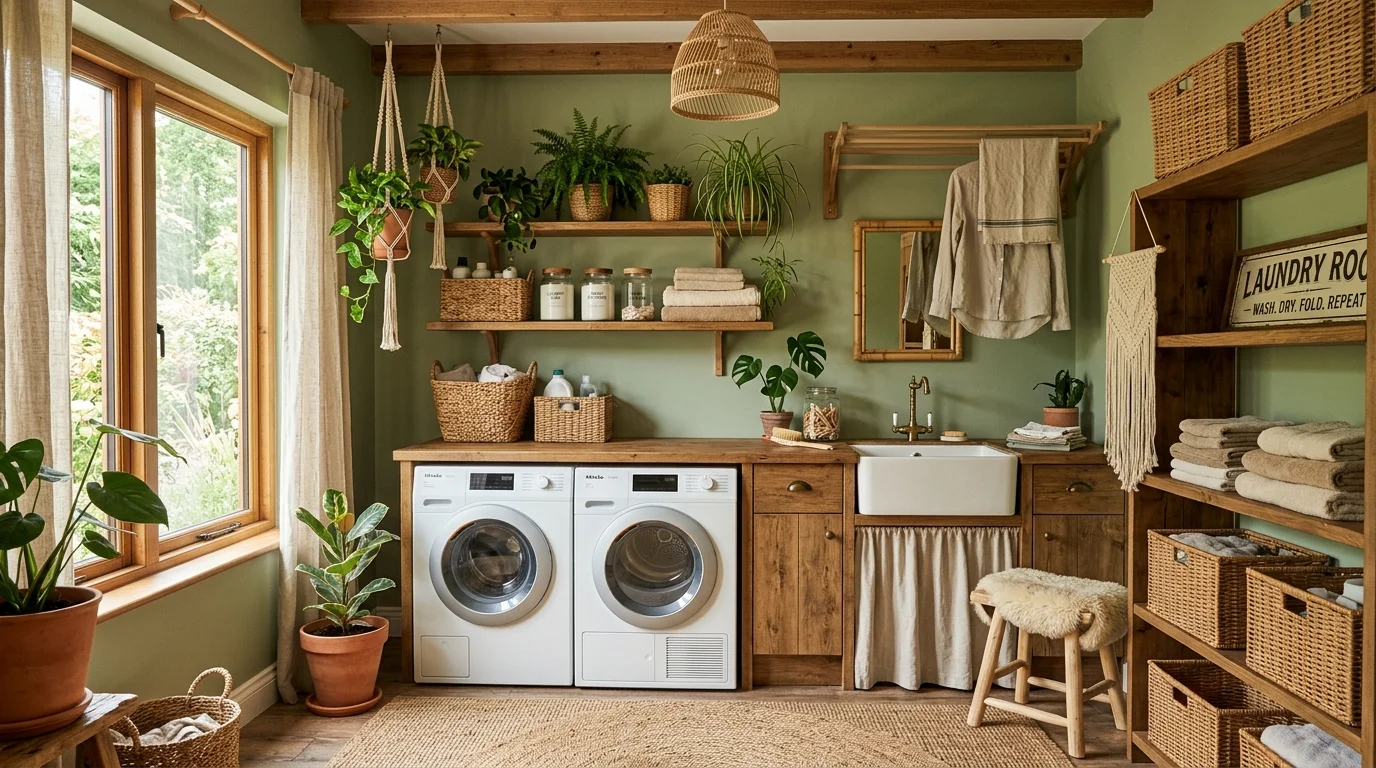 Fresh Green Laundry Room Ideas for a Vibrant Utility Space inspiration image 8