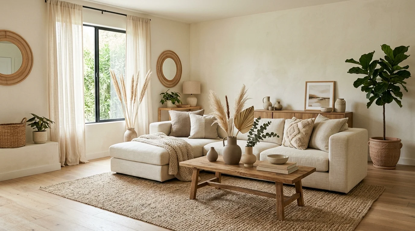 Natural Earthy Boho Living Room Ideas for Grounded Organic Style inspiration image 3