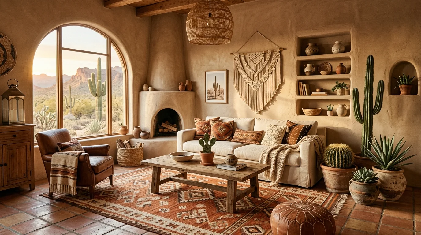 Natural Earthy Boho Living Room Ideas for Grounded Organic Style inspiration image 8