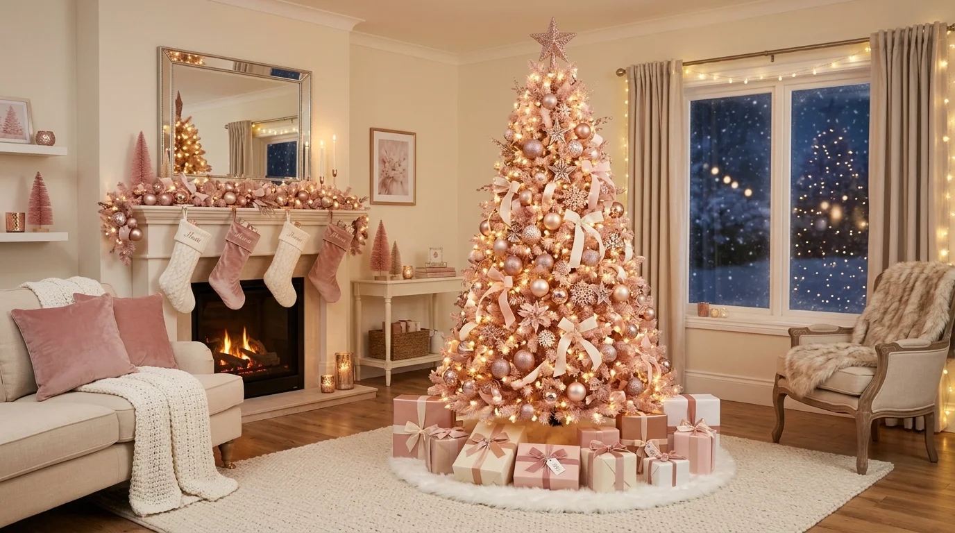 Pretty Pink Christmas Decor Ideas for a Soft Feminine Holiday inspiration image 1