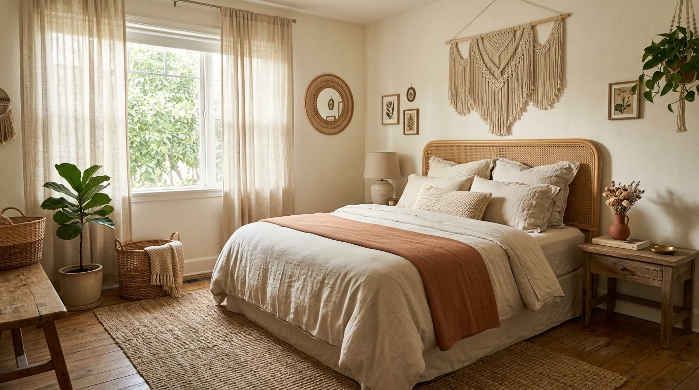 Relaxed Boho Chic Bedroom Ideas for Effortless Bohemian Style inspiration image 1