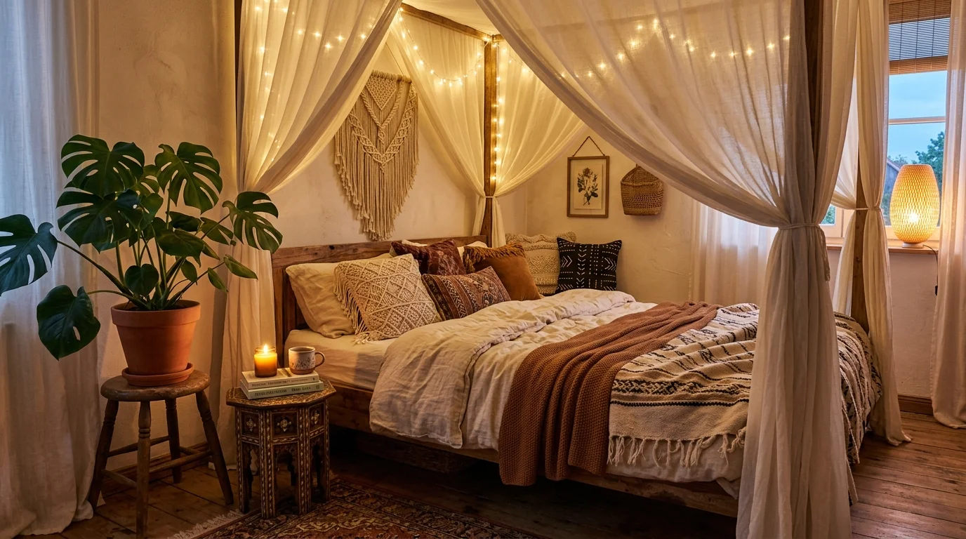 Relaxed Boho Chic Bedroom Ideas for Effortless Bohemian Style inspiration image 4