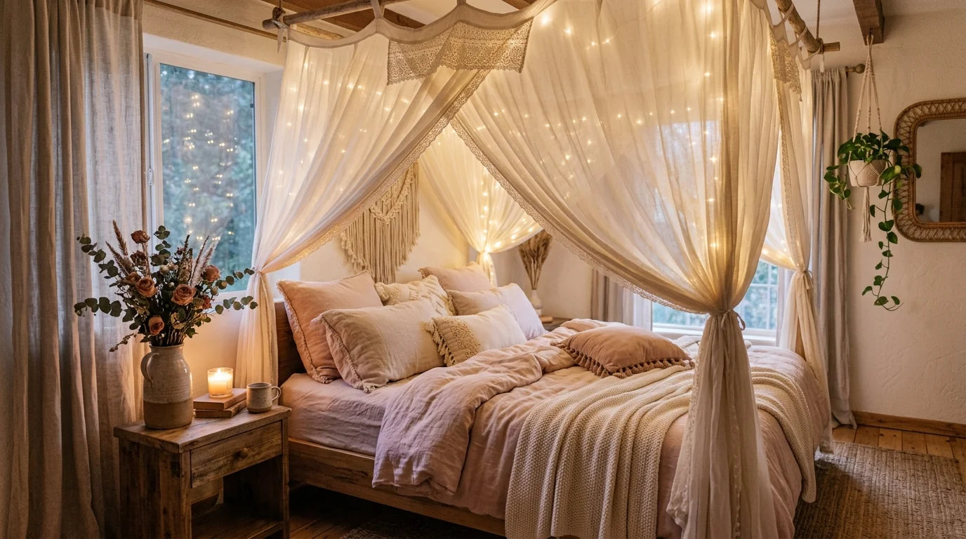 Relaxed Boho Chic Bedroom Ideas for Effortless Bohemian Style inspiration image 11