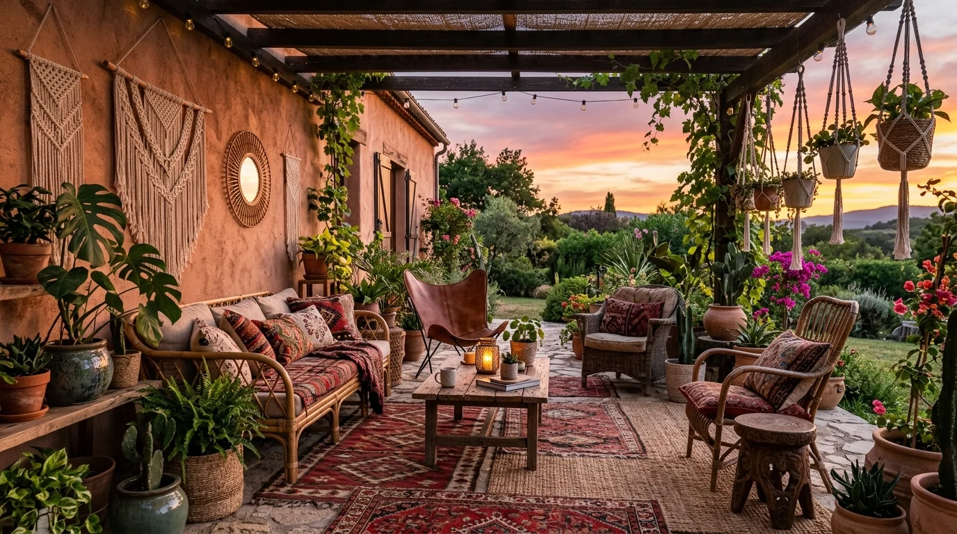 Relaxed Boho Patio Ideas for an Eclectic Outdoor Living Space inspiration image 12