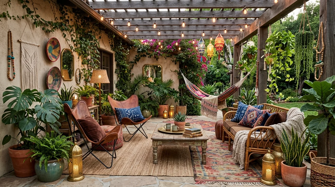 Relaxed Boho Patio Ideas for an Eclectic Outdoor Living Space inspiration image 13