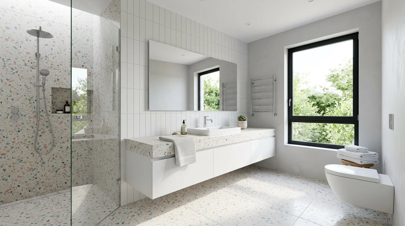 Trendy Terrazzo Bathroom Ideas for a Modern Patterned Space inspiration image 1