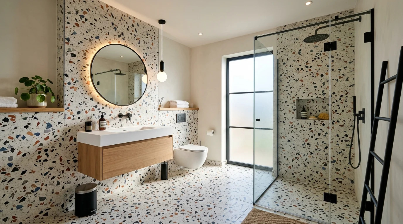 Trendy Terrazzo Bathroom Ideas for a Modern Patterned Space inspiration image 11