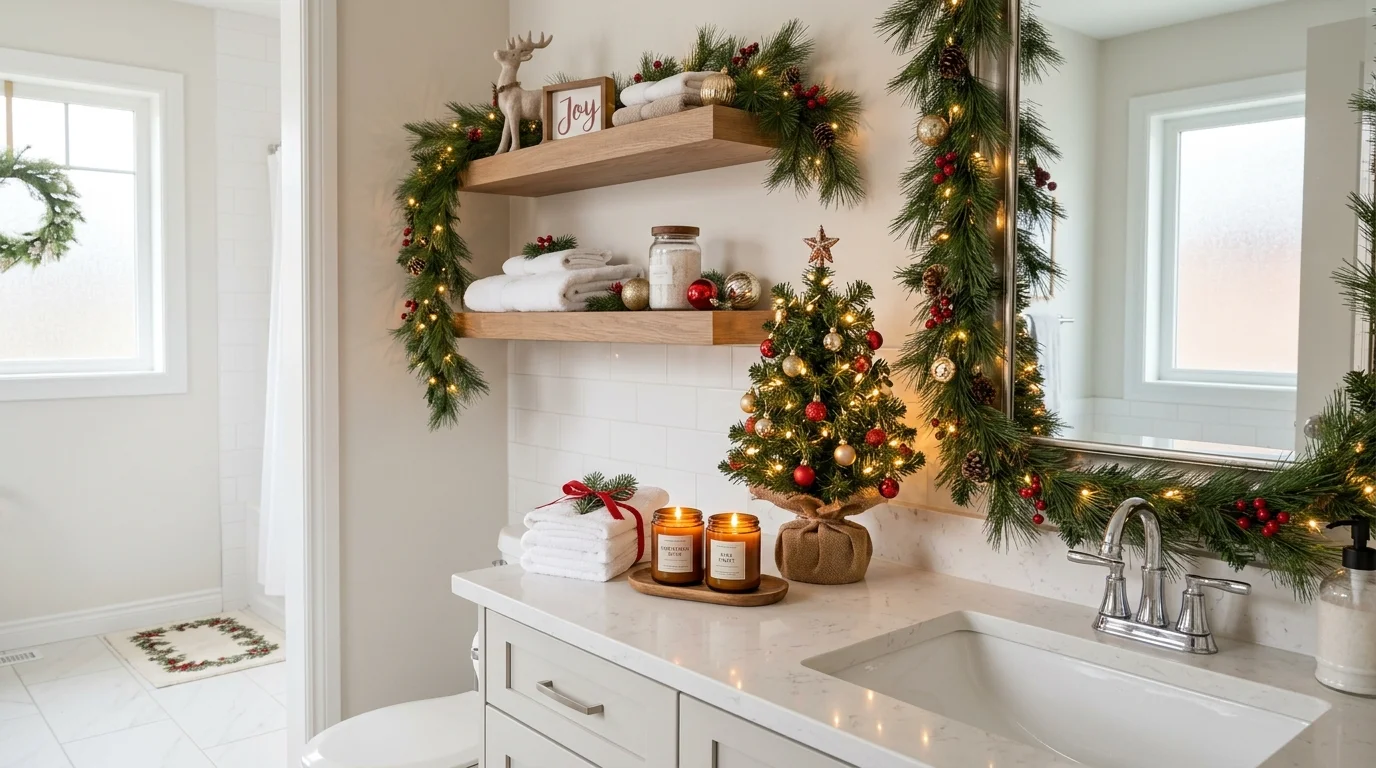 Unexpected Christmas Bathroom Decor Ideas for Holiday Guests inspiration image 2