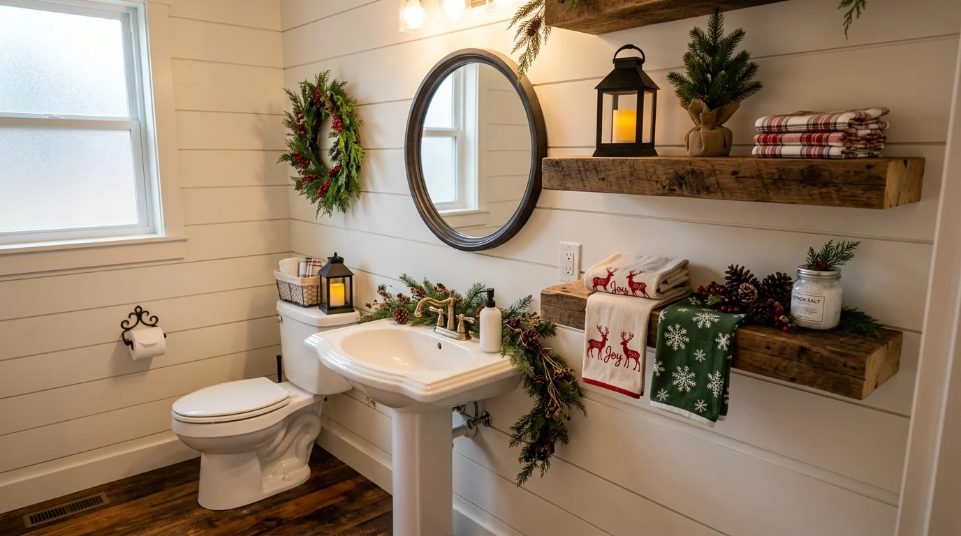 Unexpected Christmas Bathroom Decor Ideas for Holiday Guests inspiration image 8