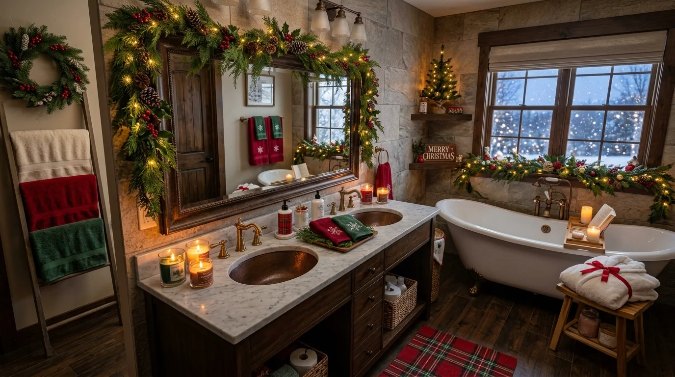 Unexpected Christmas Bathroom Decor Ideas for Holiday Guests inspiration image 12