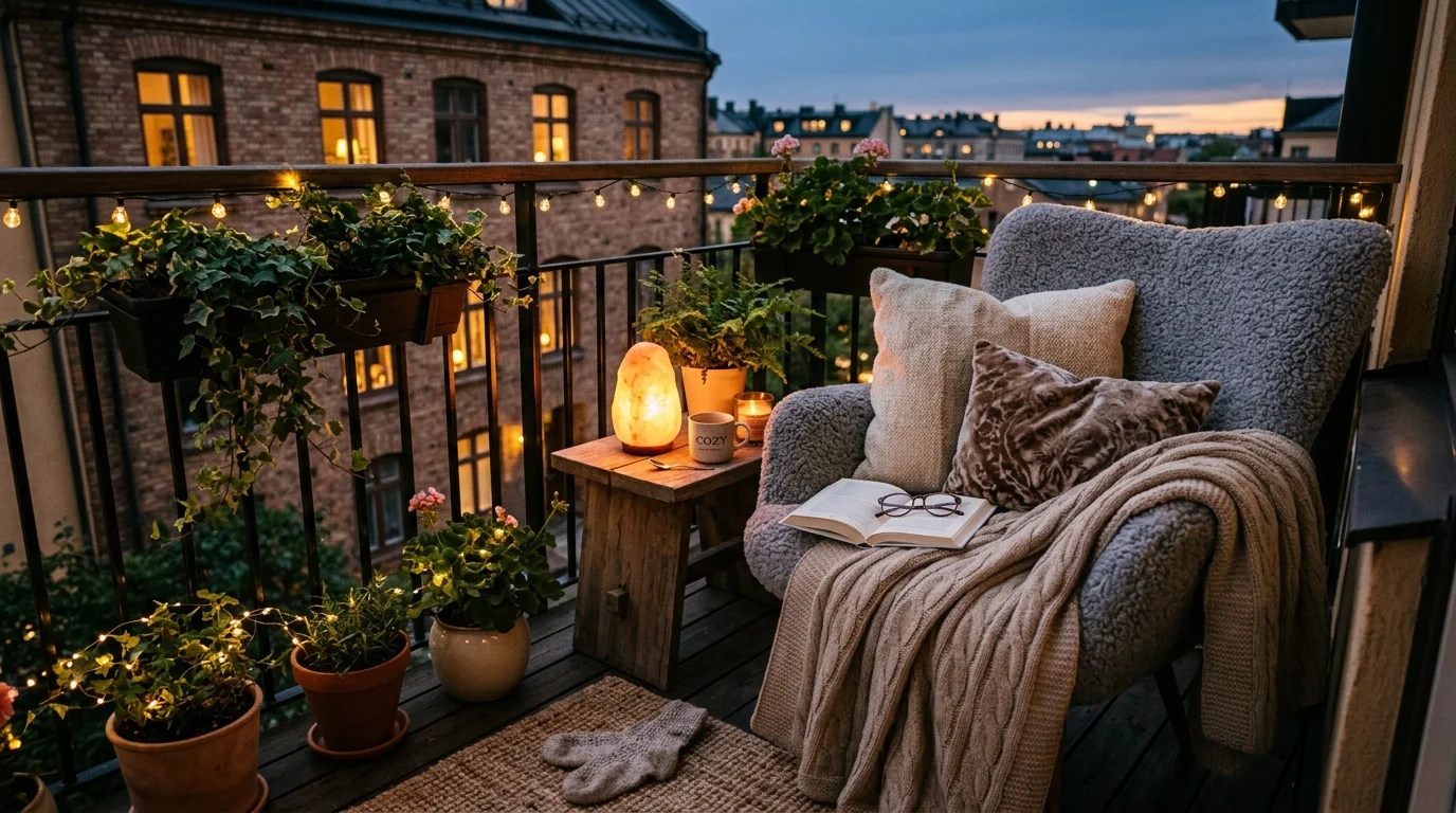 Warm Cozy Balcony Ideas for a Snug Outdoor Reading Nook inspiration image 10