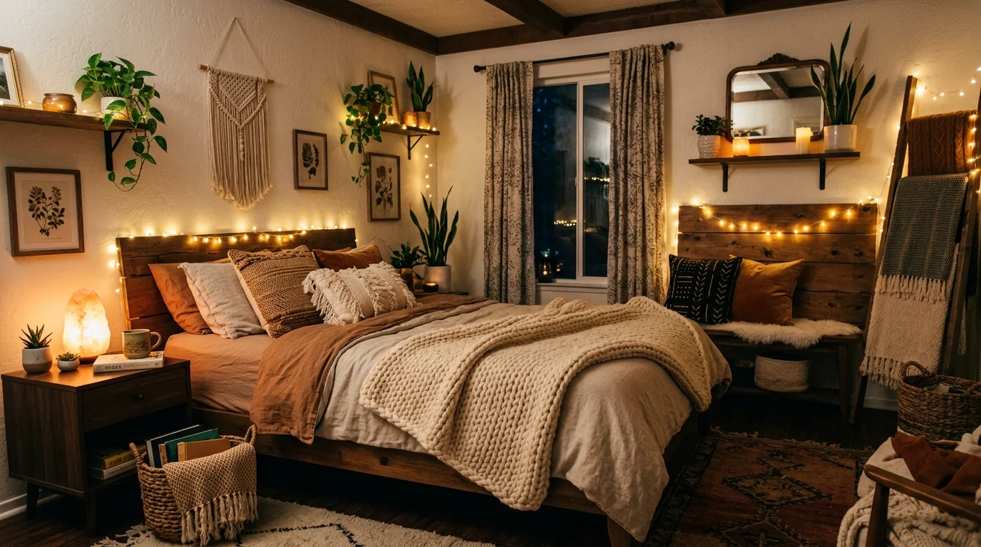 Warm Cozy Boho Bedroom Ideas for the Ultimate Relaxed Sanctuary inspiration image 11