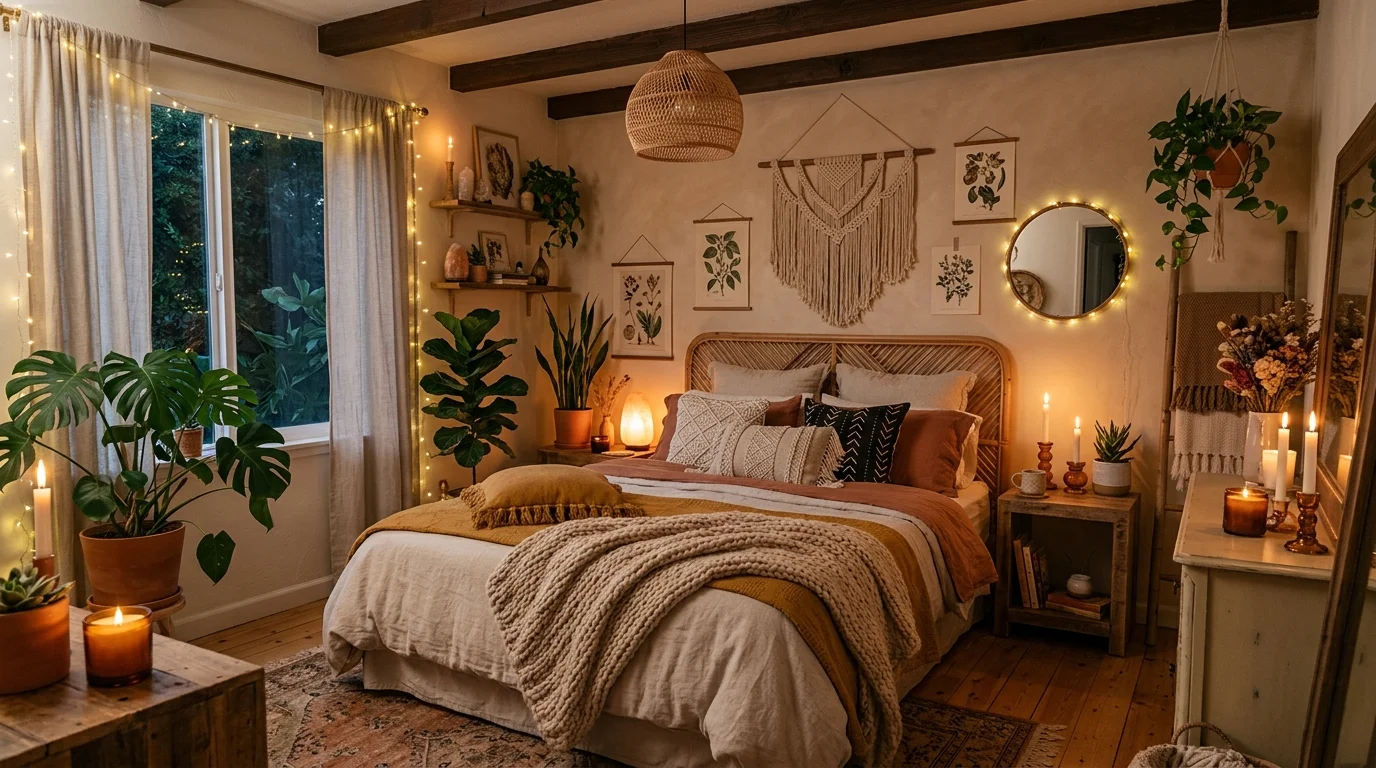 Warm Cozy Boho Bedroom Ideas for the Ultimate Relaxed Sanctuary inspiration image 14